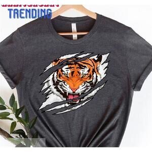 Tiger Shirt Claw Marks School Spirit Team